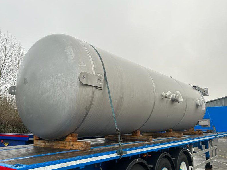 A 30,000 Litre Air Receiver made from Stainless Steel 316/L for a UK industrial application by CPE Pressure Vessels in the UK