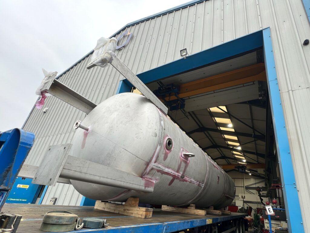 A 30,000 Litre Air Receiver made from Stainless Steel 316/L for a UK industrial application by CPE Pressure Vessels in the UK